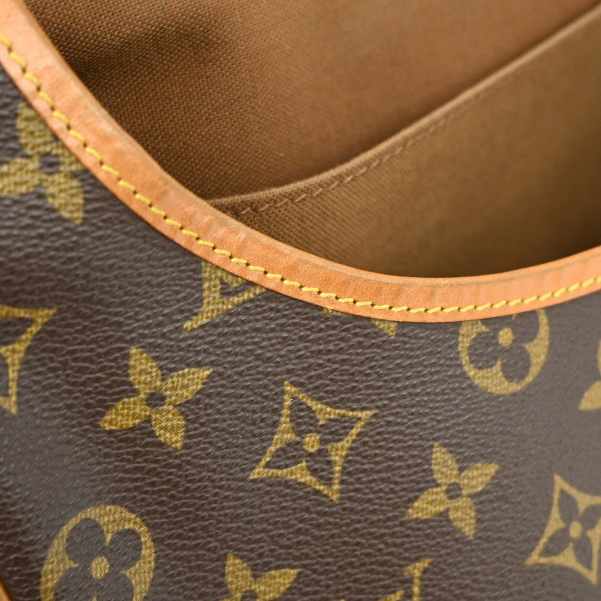 Louis Vuitton Saumur Handbag Monogram Canvas Brown Canvas Shoulder Bag Bag (Pre-Owned)