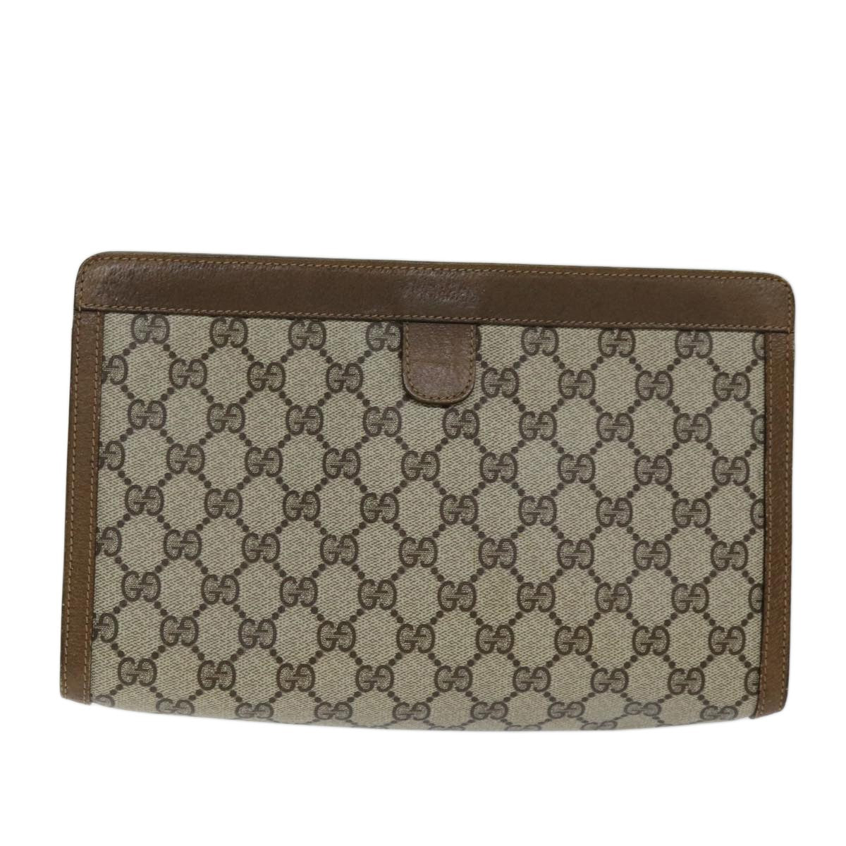 Gucci Sherry Line Pouch Canvas Beige Canvas Clutche & Pouche Bag (Pre-Owned)