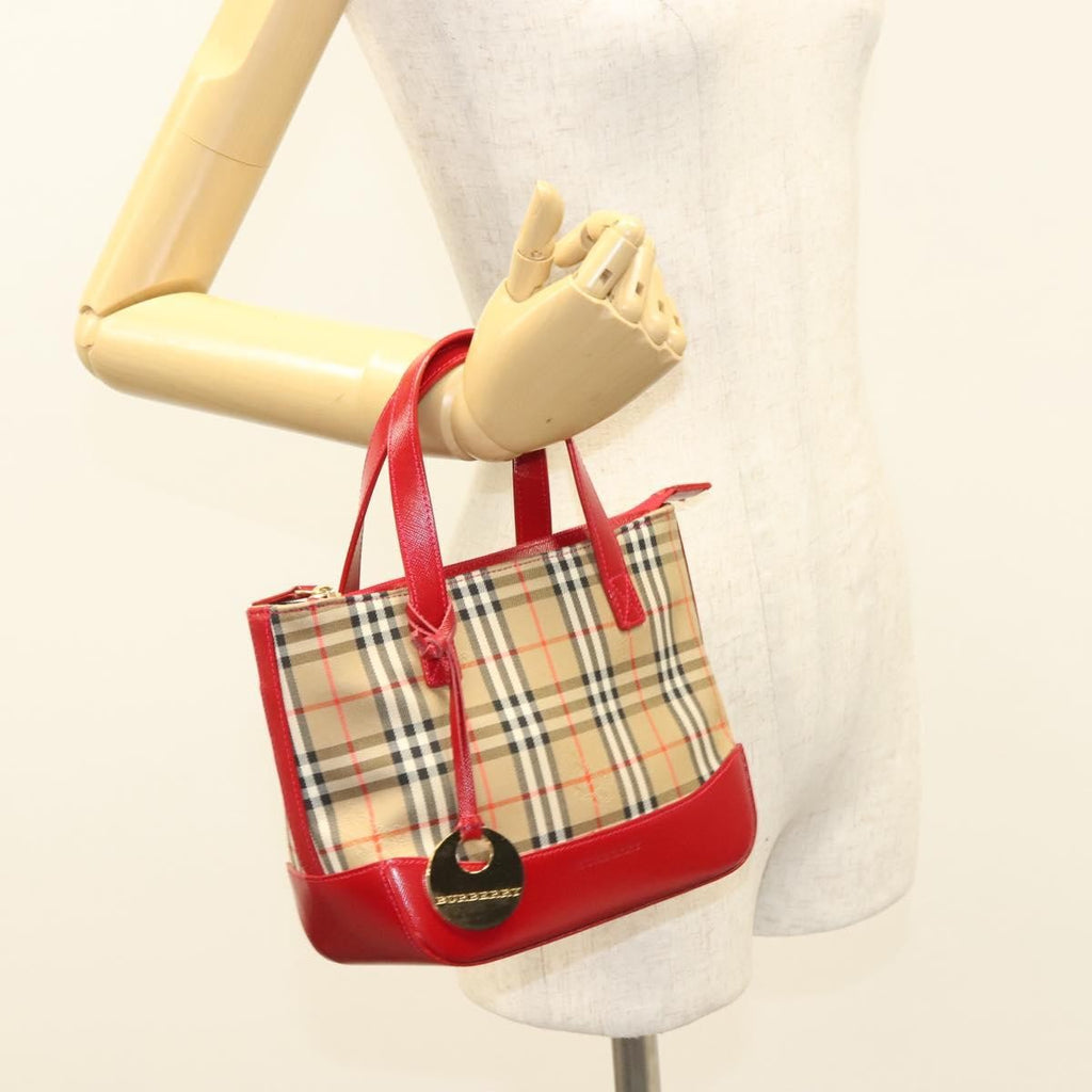 Burberry Nova Check Handbag Nova Check Canvas And Leather Beige Canvas Handbag (Pre-Owned)
