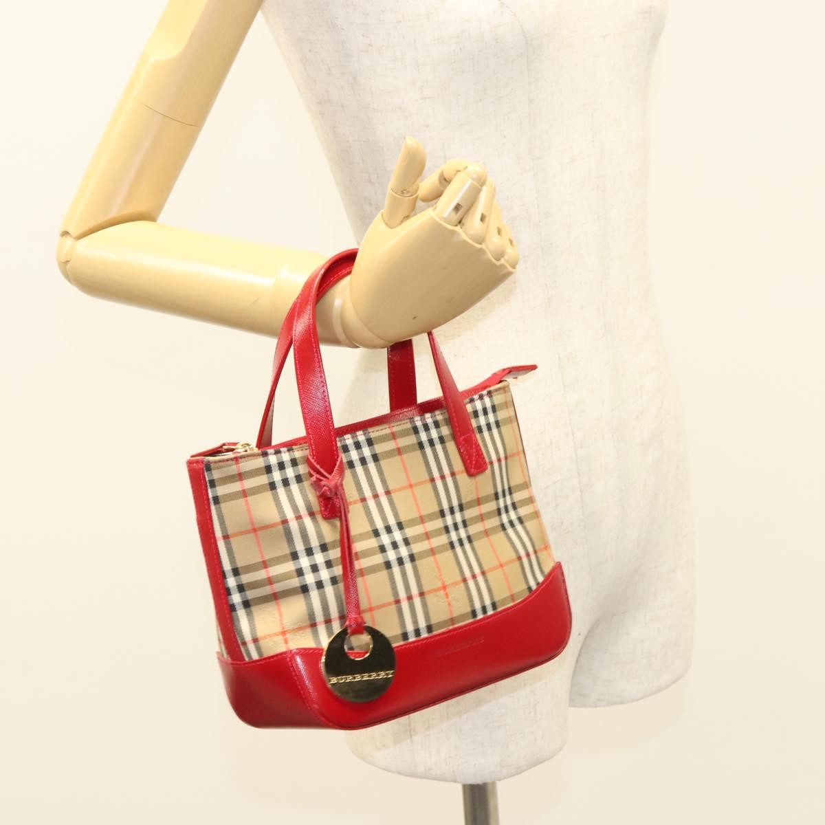 Burberry Nova Check Handbag Nova Check Canvas And Leather Beige Canvas Handbag (Pre-Owned)