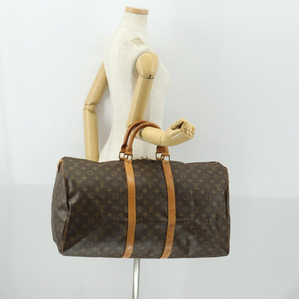 Louis Vuitton Keepall Bag Monogram Canvas Brown Canvas Travel Bag Bag (Pre-Owned)