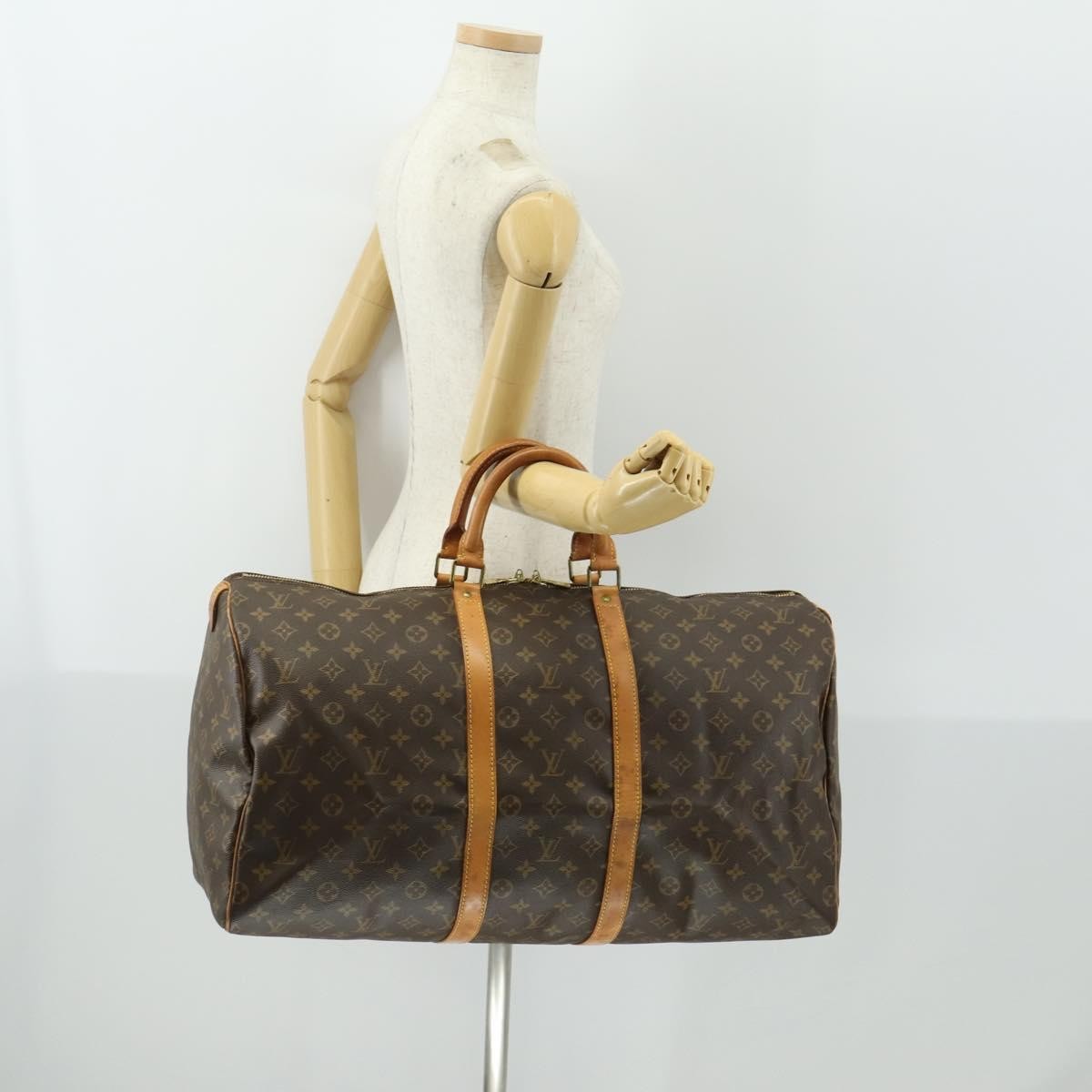 Louis Vuitton Keepall Bag Monogram Canvas Brown Canvas Travel Bag Bag (Pre-Owned)