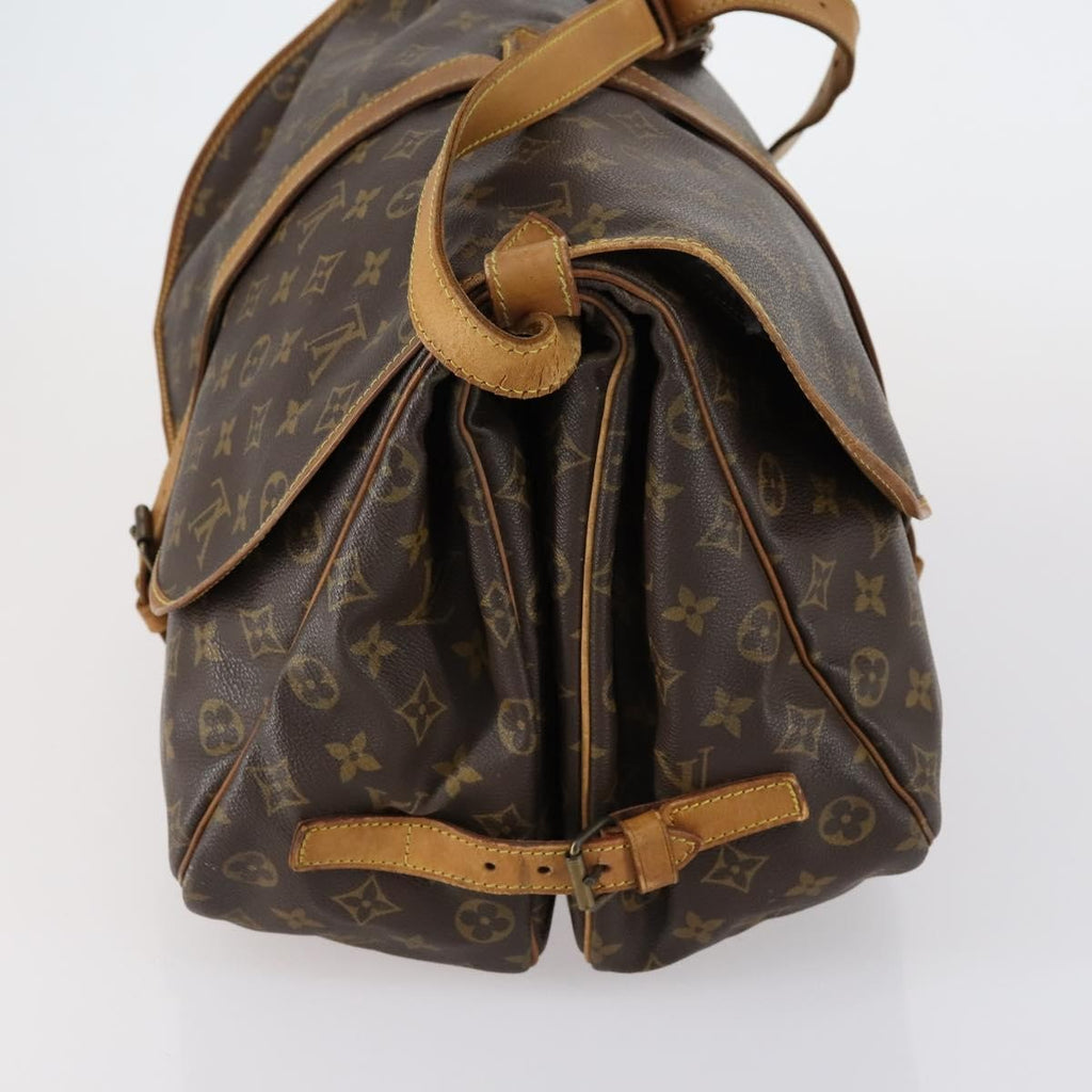 Louis Vuitton Saumur Handbag Monogram Canvas Brown Canvas Shoulder Bag Bag (Pre-Owned)