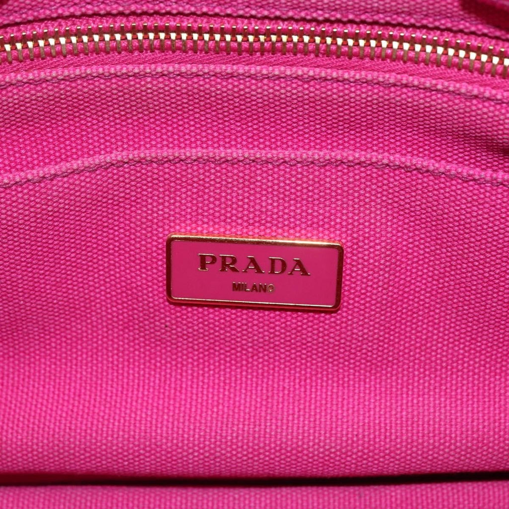 Prada Canapa Convertible Tote Canvas Pink Canvas Tote Bag Bag (Pre-Owned)