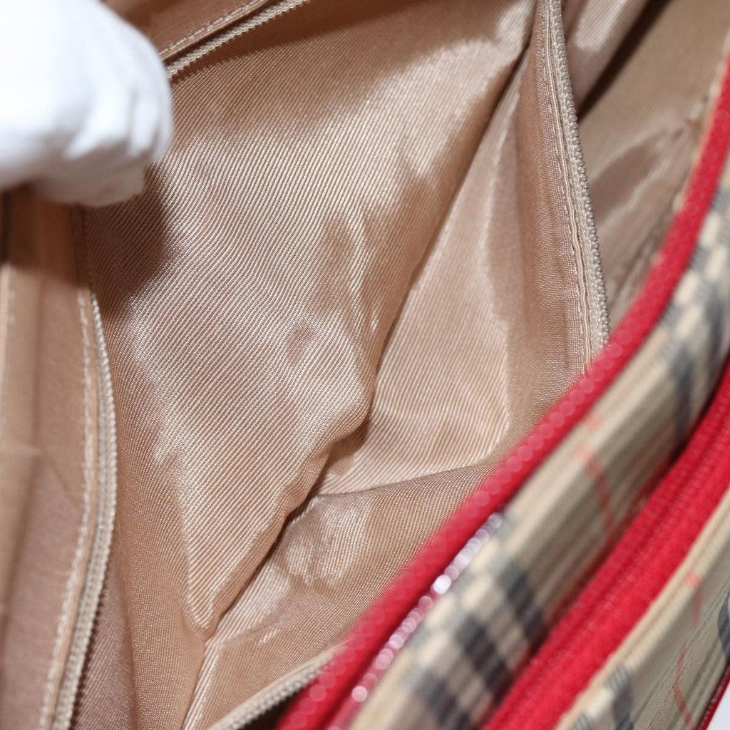 Burberry Nova Check Handbag Nova Check Canvas Beige Canvas Handbag (Pre-Owned)