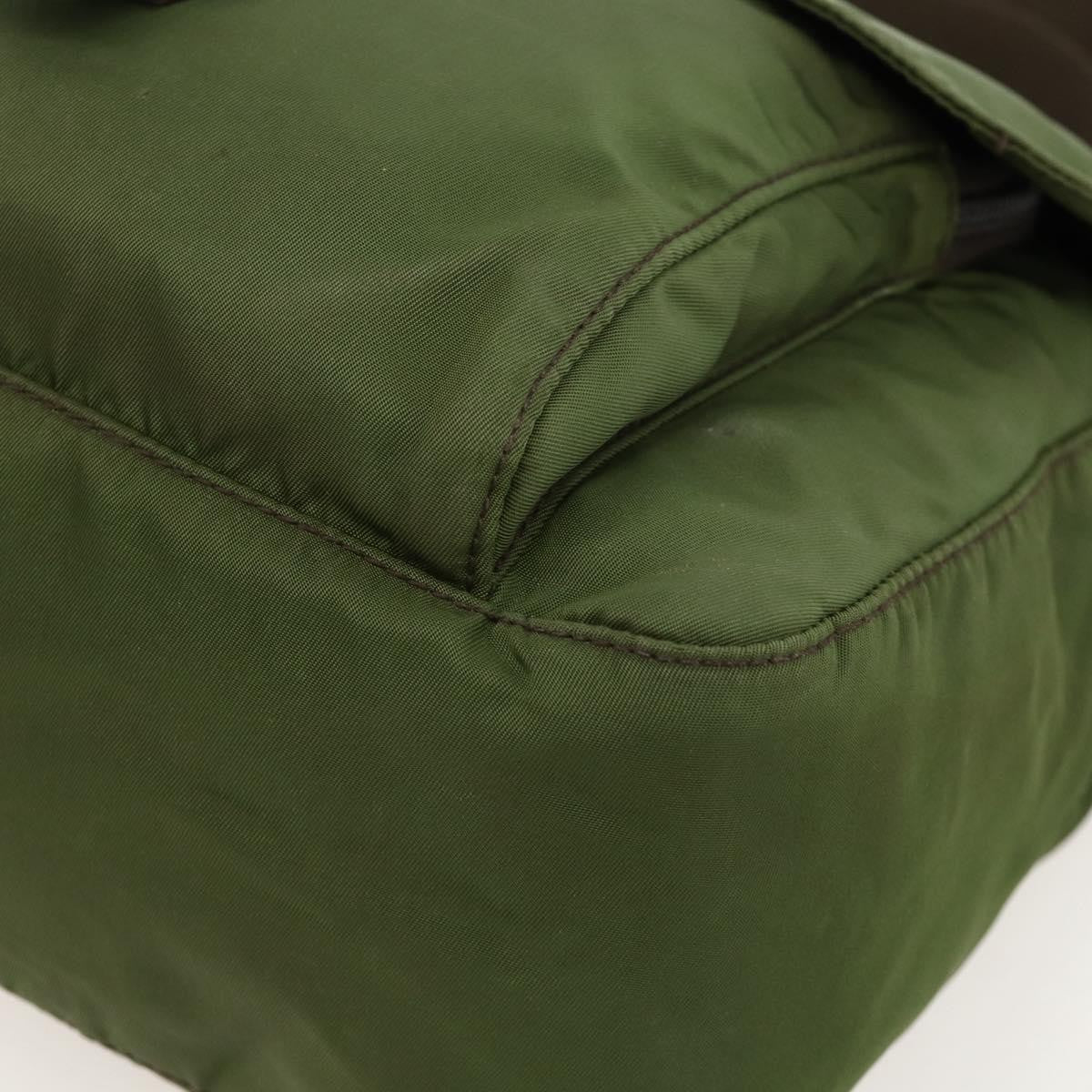 Prada Buckle Messenger Bag Tessuto Green Nylon Shoulder Bag Bag (Pre-Owned)