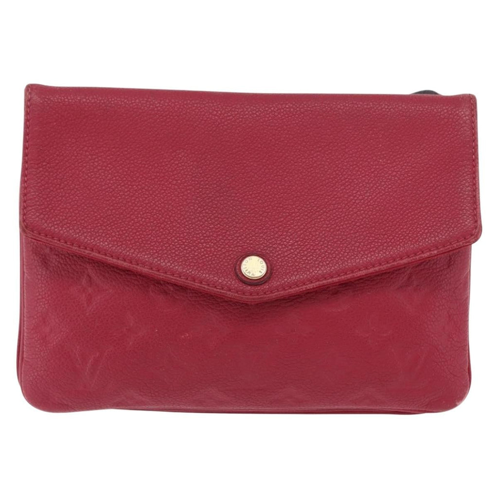 Louis Vuitton Twice Handbag Monogram Empreinte Leather Burgundy Leather Shoulder Bag Bag (Pre-Owned)