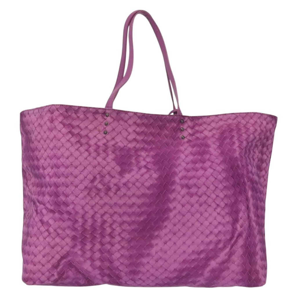 Bottega Veneta Intrecciolusion Tote Printed Nylon Purple Nylon Tote Bag Bag (Pre-Owned)