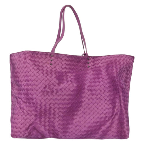 Bottega Veneta Intrecciolusion Tote Printed Nylon Purple Nylon Tote Bag Bag (Pre-Owned)