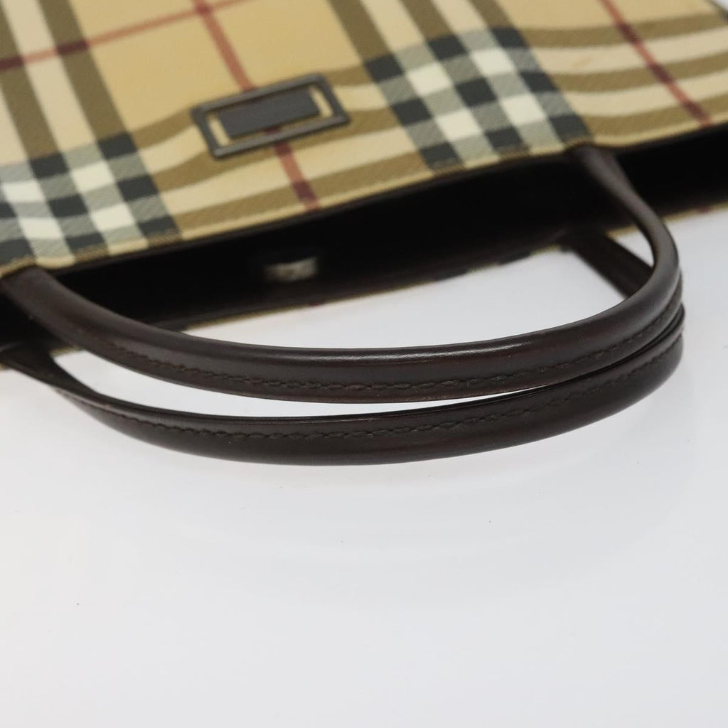 Burberry Nova Check Handbag Nova Check Canvas Beige Canvas Handbag (Pre-Owned)