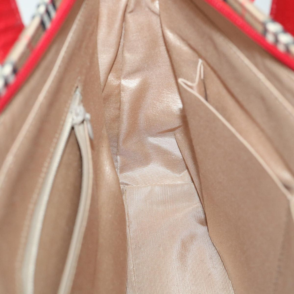 Burberry Nova Check Handbag Leather And Nylon Beige Nylon Handbag (Pre-Owned)