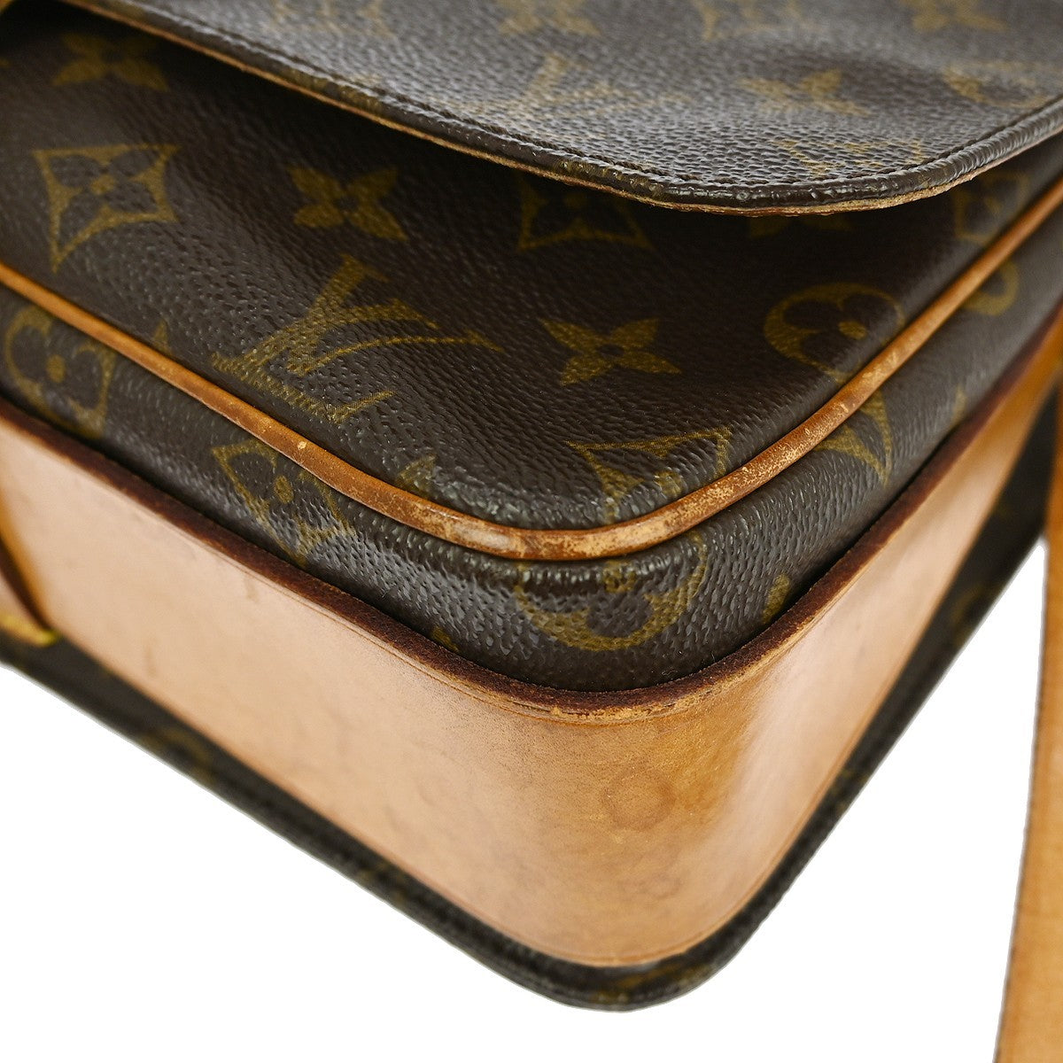 Louis Vuitton Cartouchiere Handbag Monogram Canvas Brown Canvas Shoulder Bag Bag (Pre-Owned)