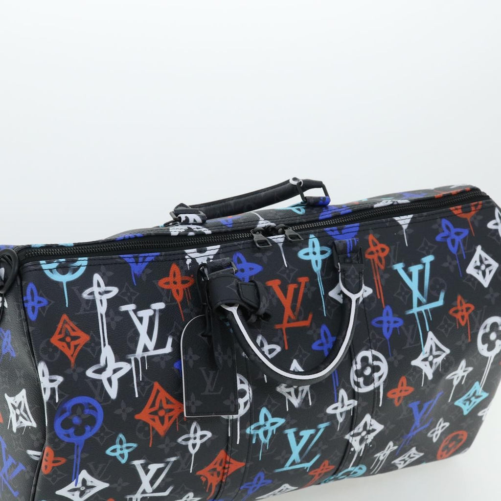 Louis Vuitton Keepall Bandouliere Bag Graffiti Monogram Eclipse Canvas Multicolour Canvas Bag (Pre-Owned)