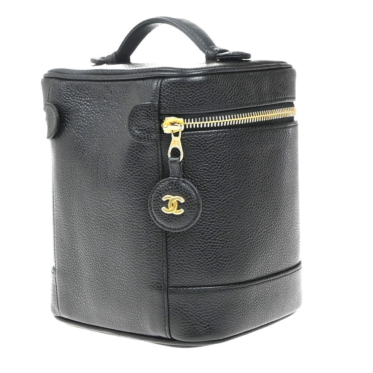 Chanel Vintage Timeless Cosmetic Case Caviar Black Leather Clutche & Pouche Bag (Pre-Owned)