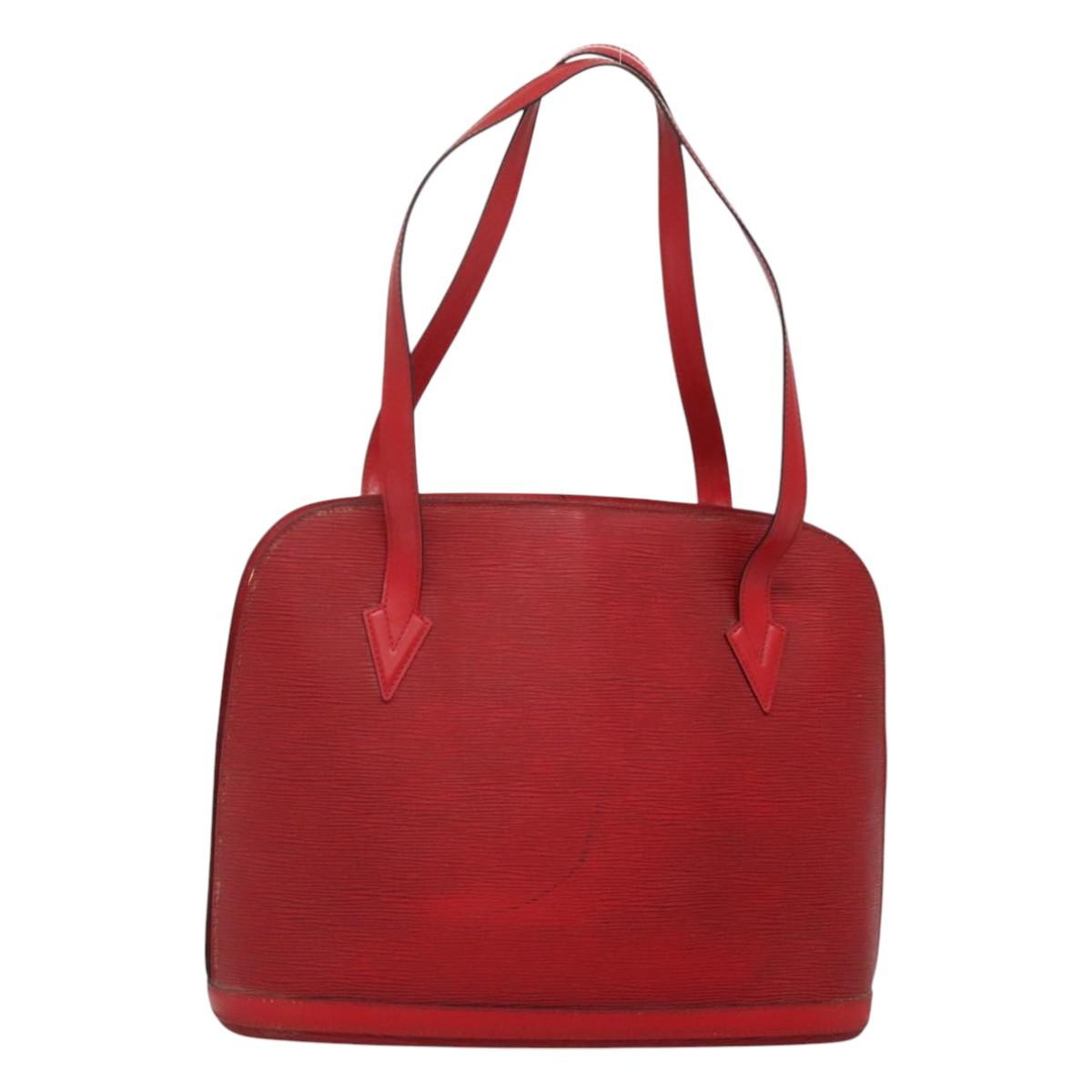 Louis Vuitton Lussac Handbag Epi Leather Red Leather Shoulder Bag Bag (Pre-Owned)