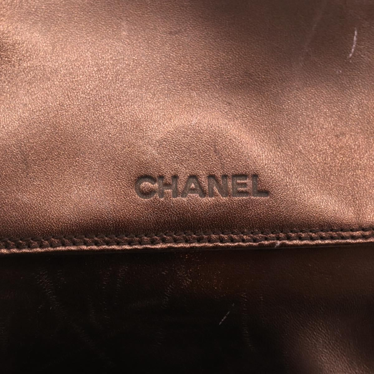 Chanel Vintage Logo Flap Messenger Bag Leather Brown Leather Shoulder Bag Bag (Pre-Owned)