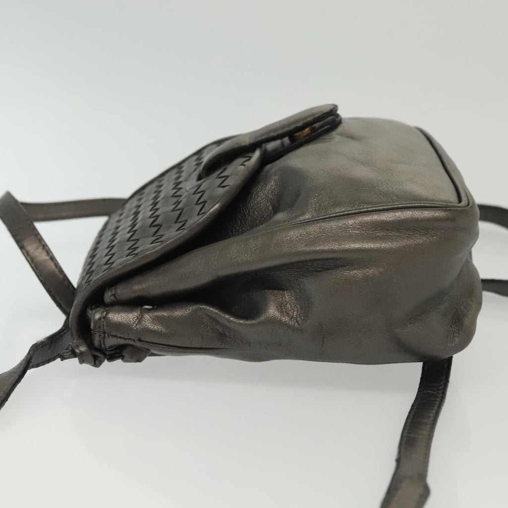 Bottega Veneta Intrecciato Backpack Patent Leather Metallic Leather Backpack Bag (Pre-Owned)