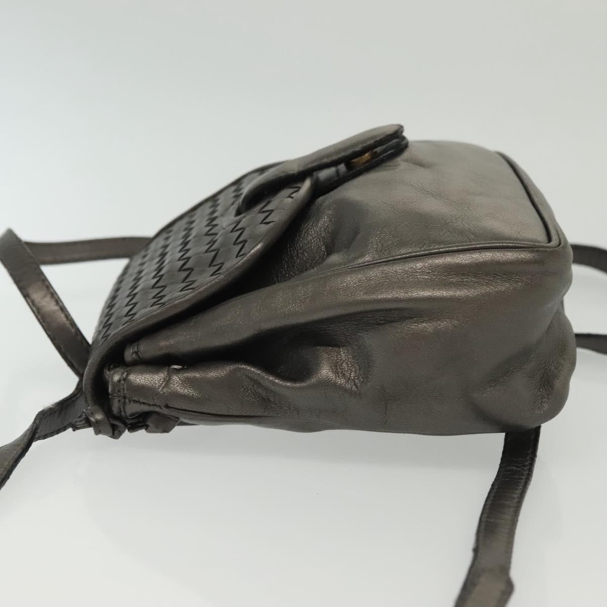 Bottega Veneta Intrecciato Backpack Patent Leather Metallic Leather Backpack Bag (Pre-Owned)