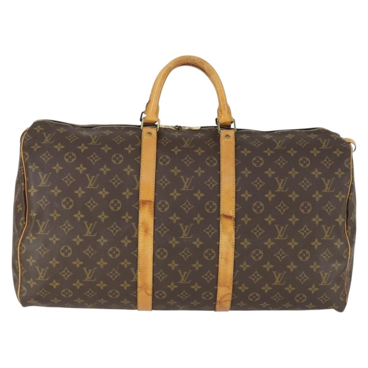 Louis Vuitton Keepall Bag Monogram Canvas Brown Canvas Travel Bag Bag (Pre-Owned)