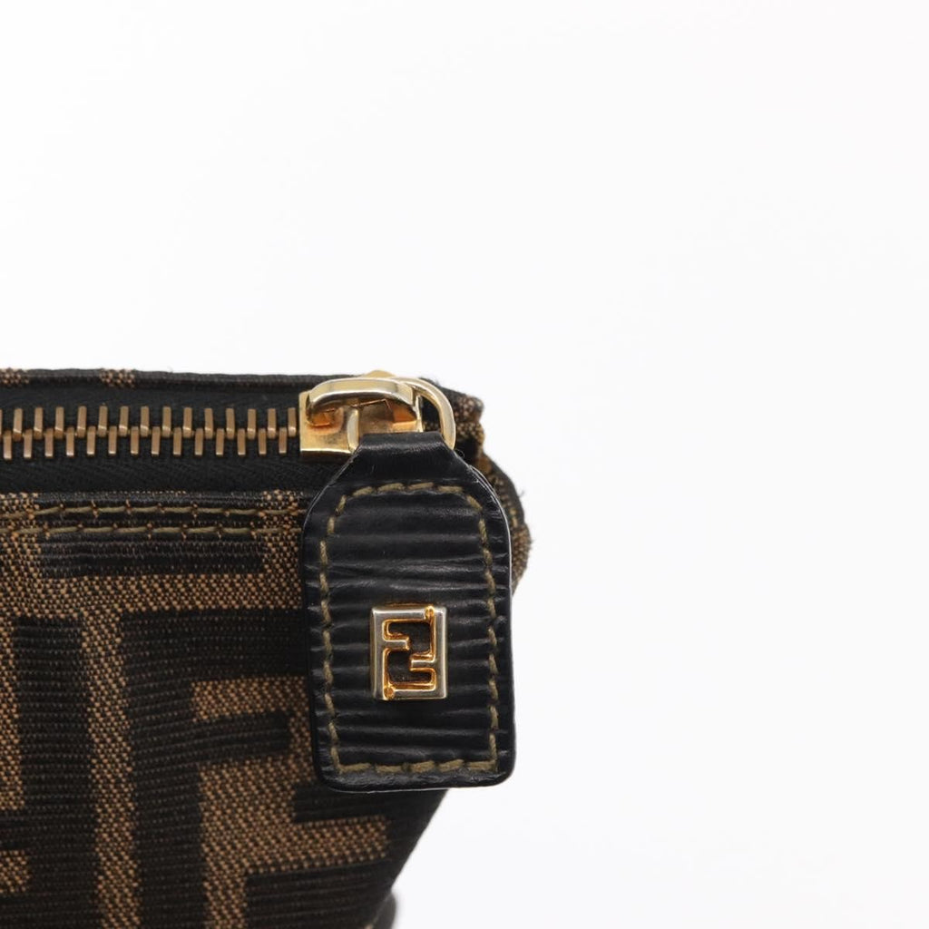 Fendi Zucca Tote Bag Canvas Black Canvas Tote Bag Bag (Pre-Owned)