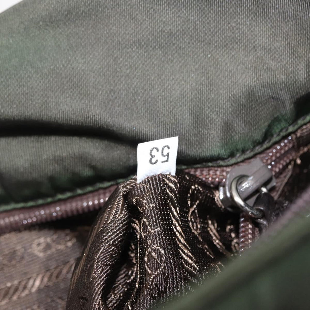 Prada Double Buckle Flap Messenger Bag Tessuto Khaki Nylon Shoulder Bag Bag (Pre-Owned)