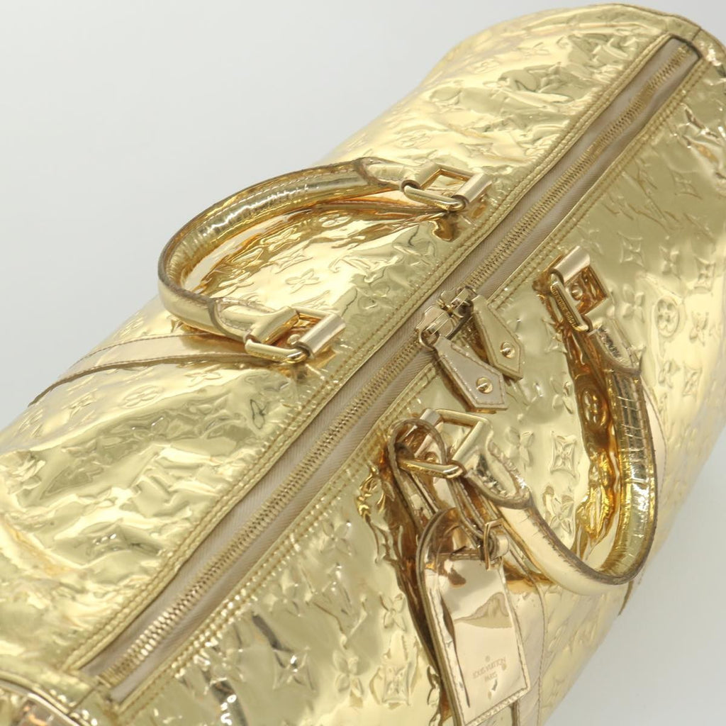 Louis Vuitton Keepall Bag Monogram Miroir Pvc Gold Patent_Leather Travel Bag Bag (Pre-Owned)