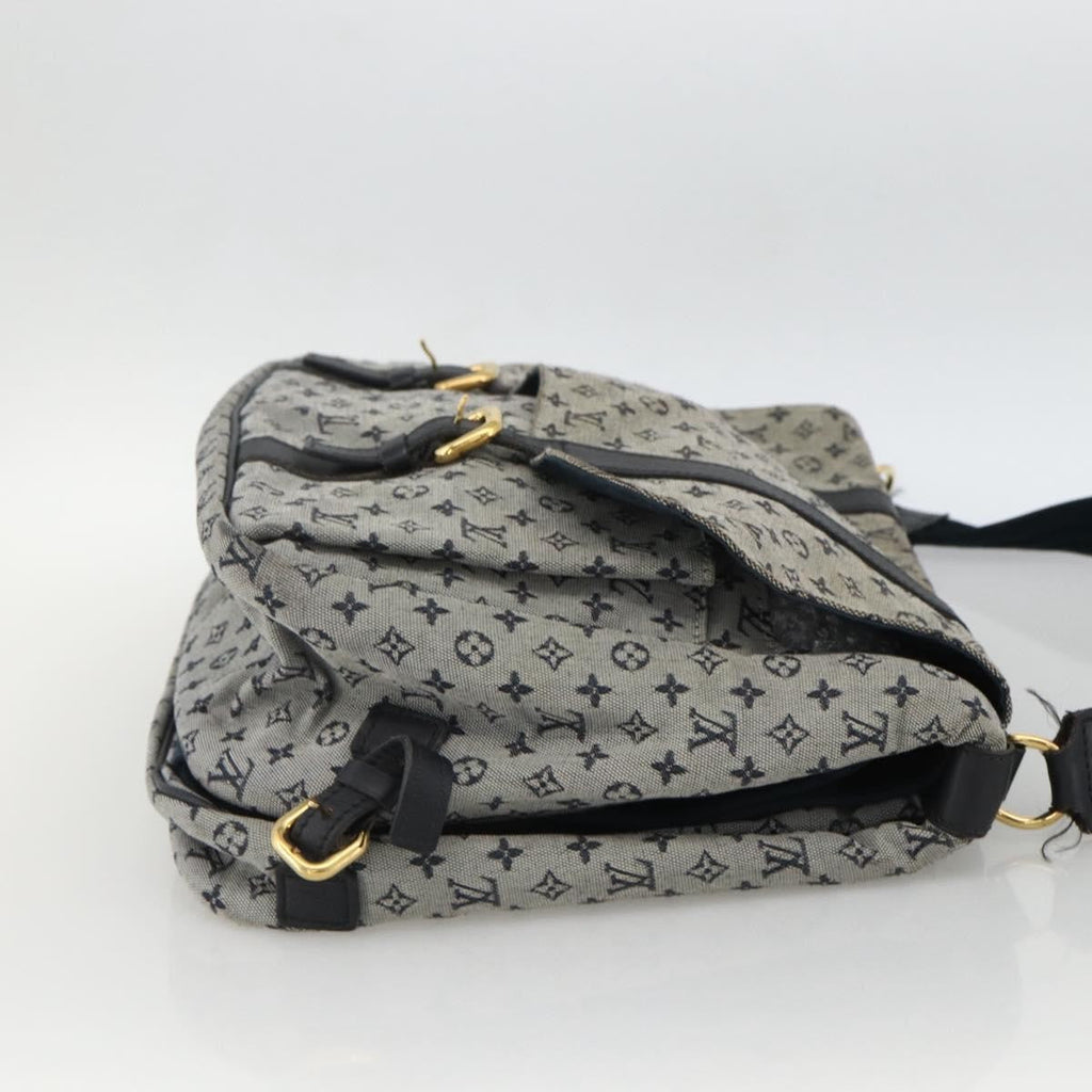 Louis Vuitton Sac Maman Handbag Mini Lin Blue Canvas Shoulder Bag Bag (Pre-Owned)