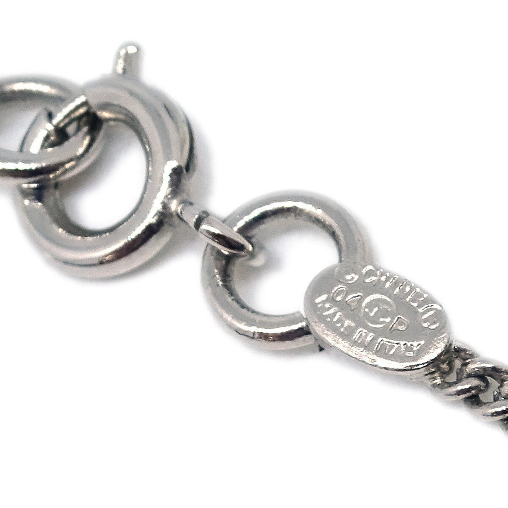 Chanel Cc And Heart Pendant Necklace Metal Silver Silver_Plated Necklace Jewelry (Pre-Owned)