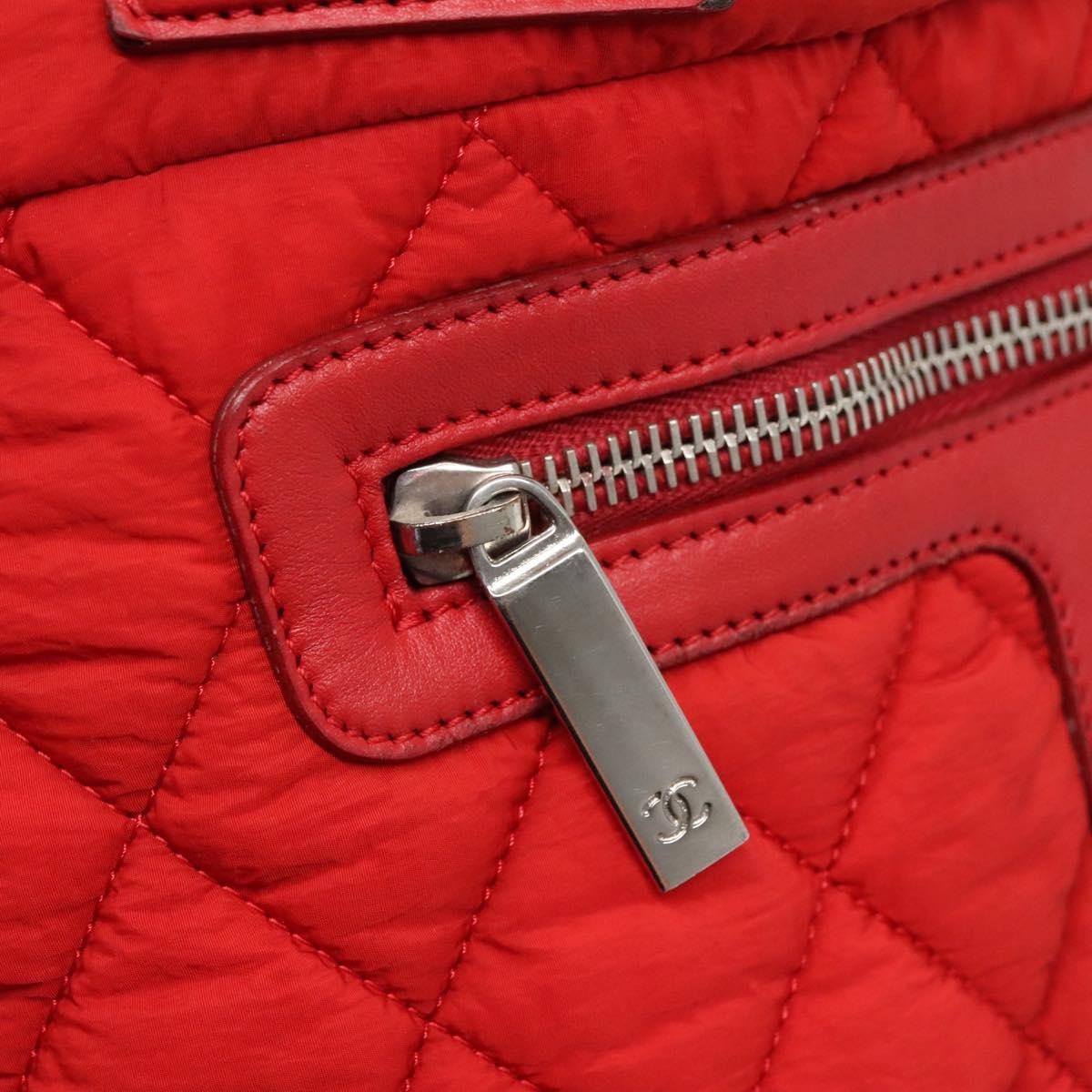 Chanel Coco Cocoon Reversible Tote Quilted Nylon Red Nylon Tote Bag Bag (Pre-Owned)
