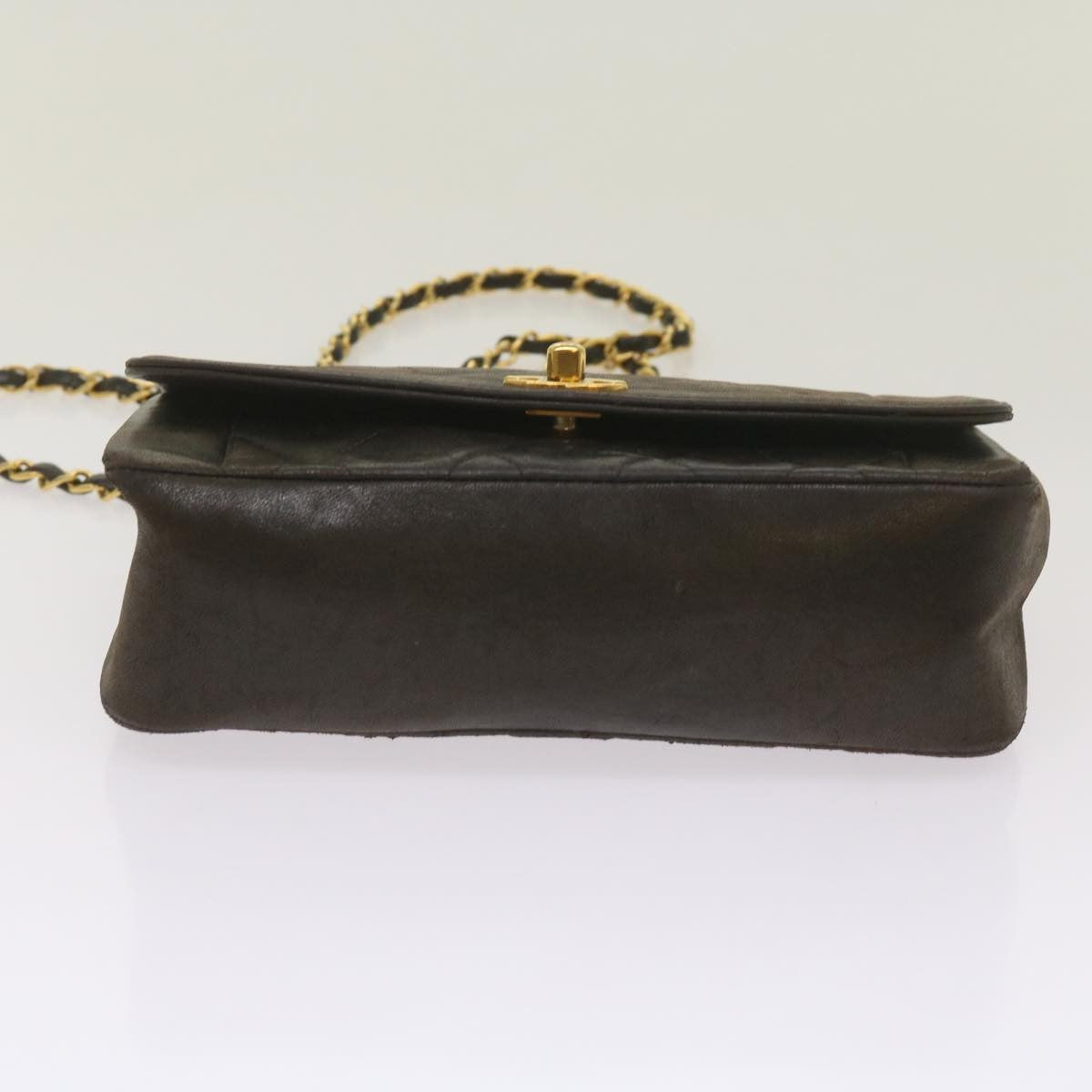 Chanel Vintage Diana Flap Bag Quilted Lambskin Black Leather Shoulder Bag Bag (Pre-Owned)