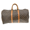 Louis Vuitton Keepall Bag Monogram Canvas Brown Canvas Travel Bag Bag (Pre-Owned)