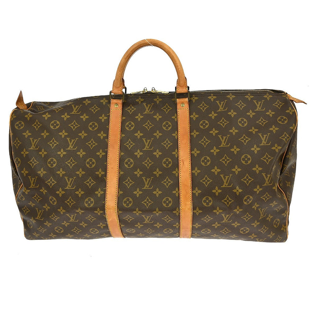 Louis Vuitton Keepall Bag Monogram Canvas Brown Canvas Travel Bag Bag (Pre-Owned)