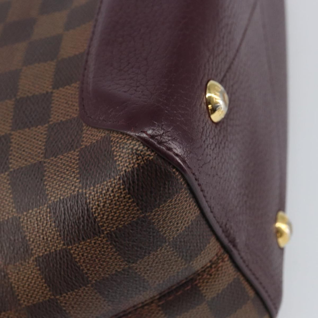 Louis Vuitton Hyde Park Handbag Damier With Leather Brown Canvas Handbag (Pre-Owned)