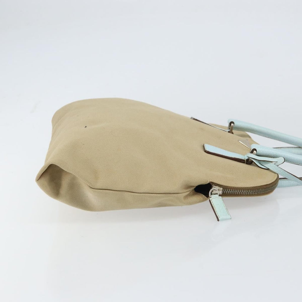 Prada Vintage Handbag Canvas Beige Canvas Handbag (Pre-Owned)