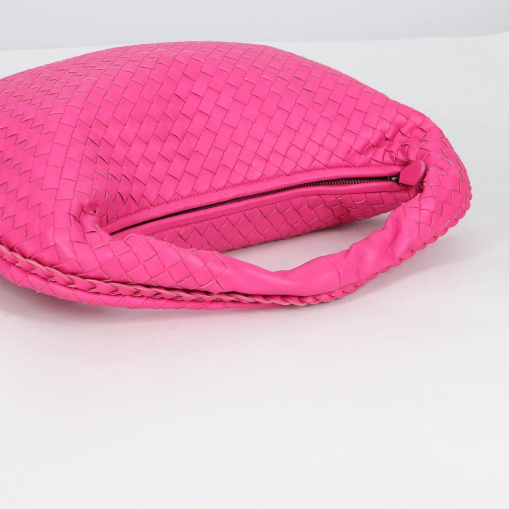 Bottega Veneta Veneta Hobo Intrecciato Nappa Pink Leather Bag (Pre-Owned)