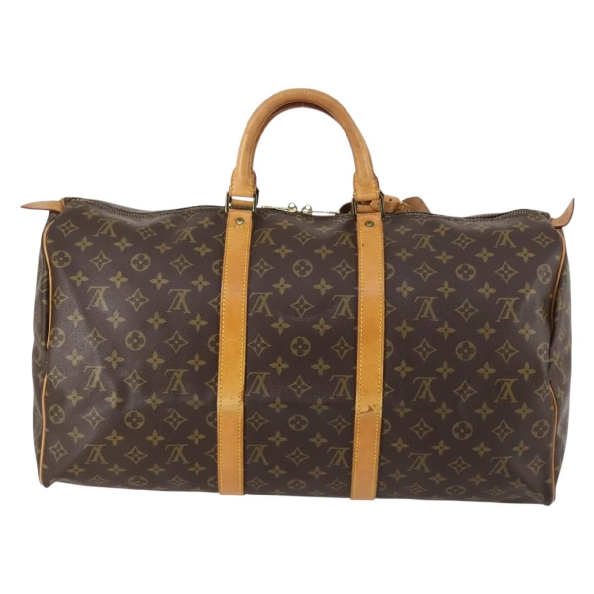 Louis Vuitton Keepall Bag Monogram Canvas Brown Canvas Bag (Pre-Owned)