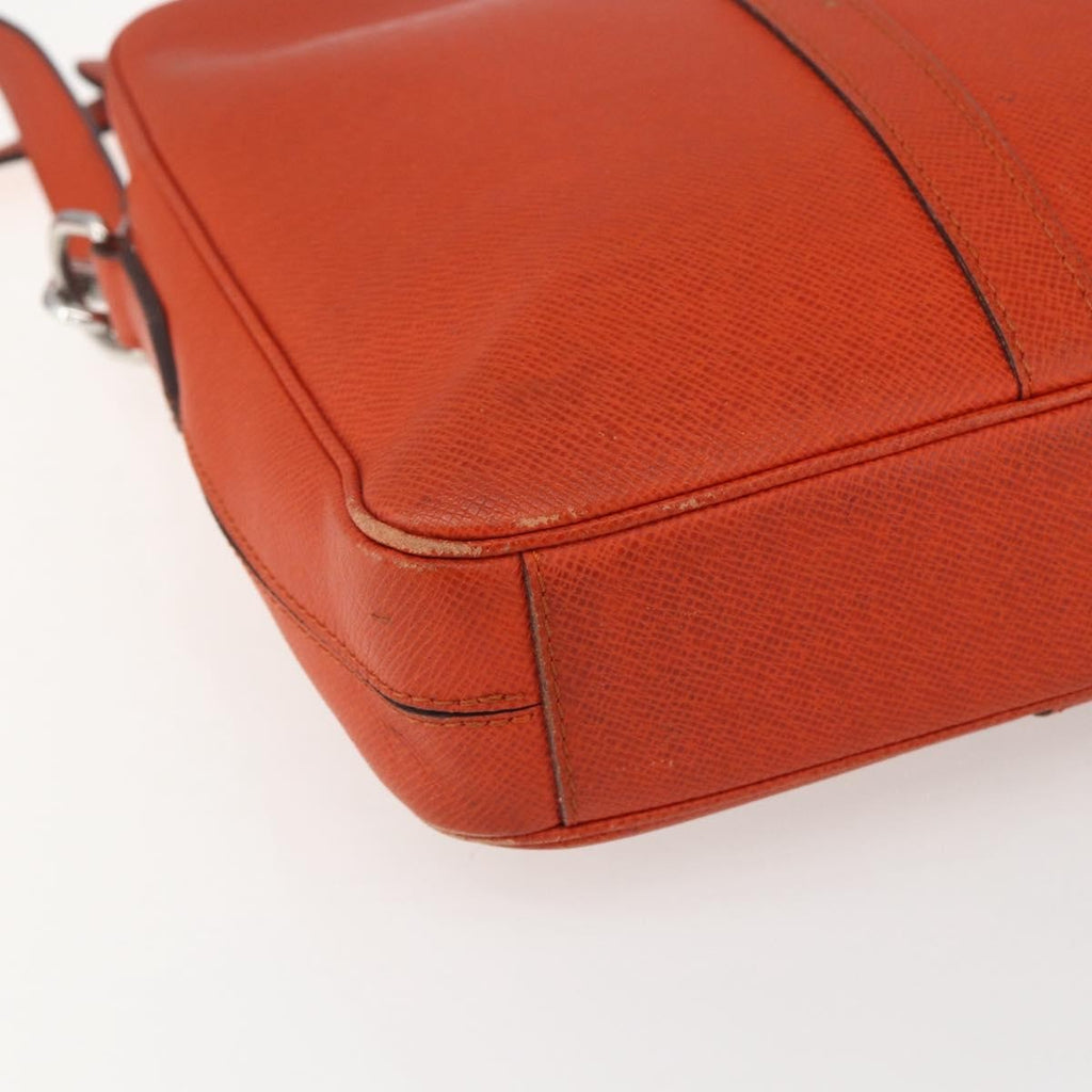 Louis Vuitton Porte-Documents Voyage Briefcase Taiga Leather Orange Leather Briefcase Bag (Pre-Owned)