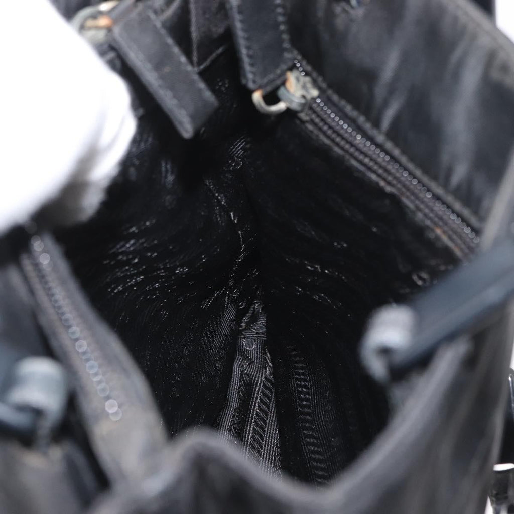 Prada Vintage Tote Nylon Black Nylon Tote Bag Bag (Pre-Owned)