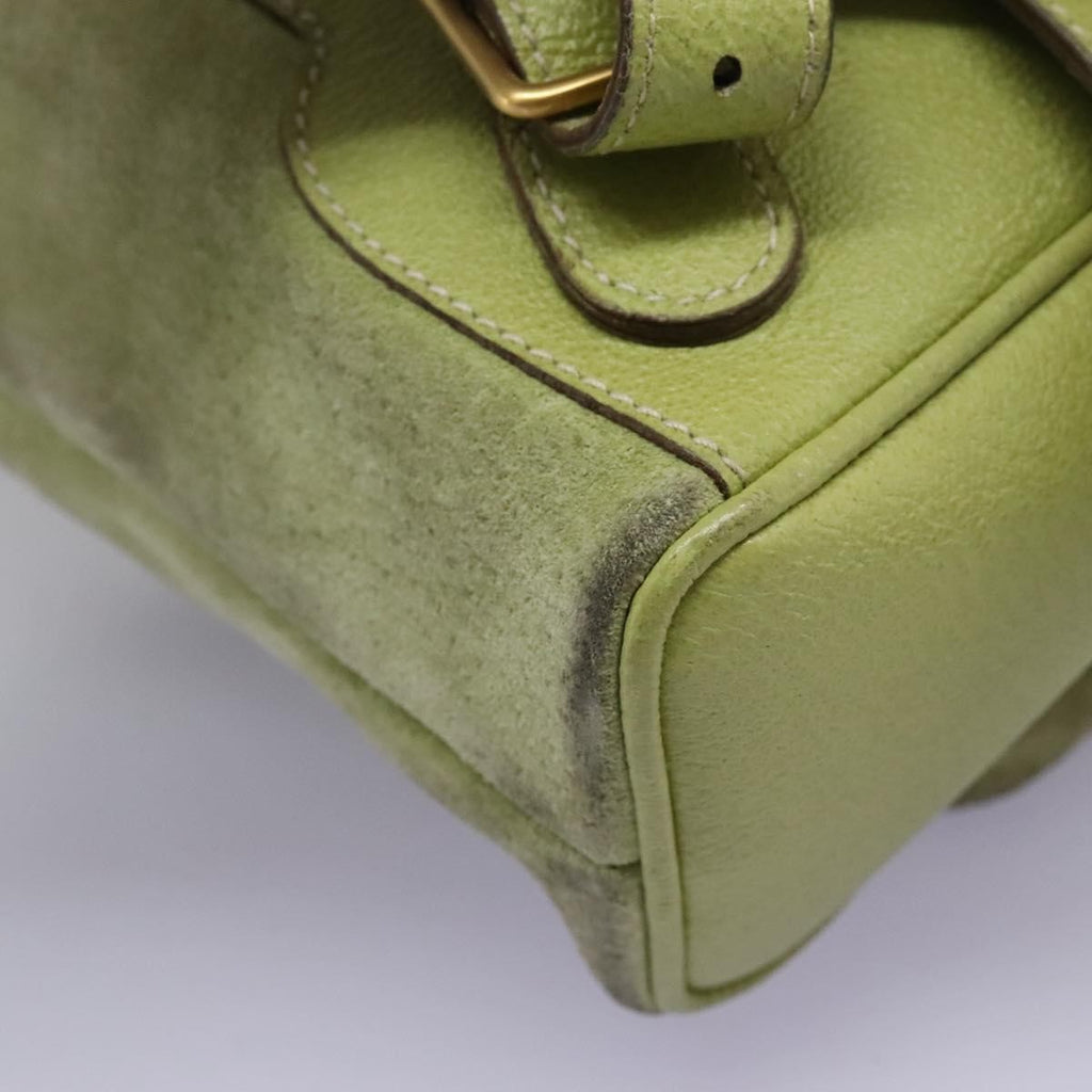 Gucci Gucci Bamboo Backpack Daim Green Suede Backpack Bag (Pre-Owned)