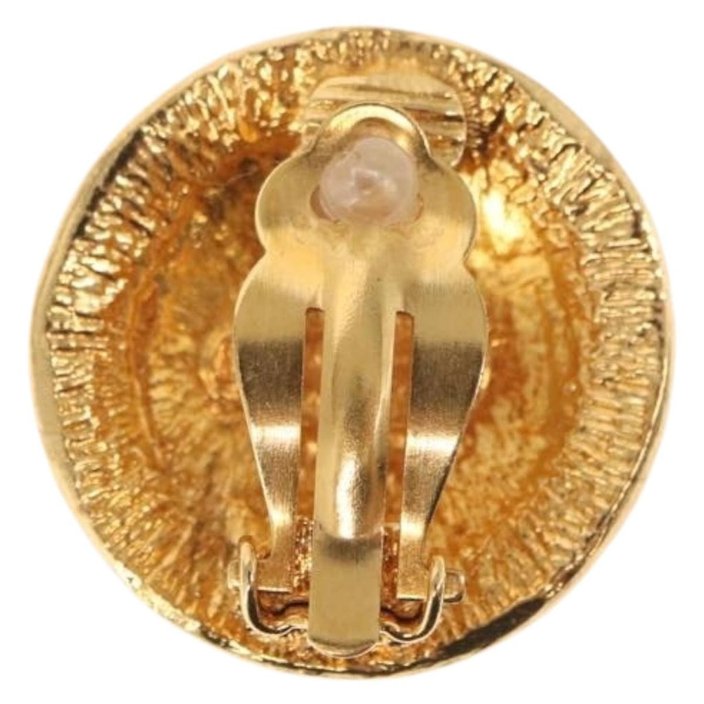 Chanel Vintage 31 Rue Cambon Round Clip-On Earrings Metal Gold Metal Earrings Jewelry (Pre-Owned)