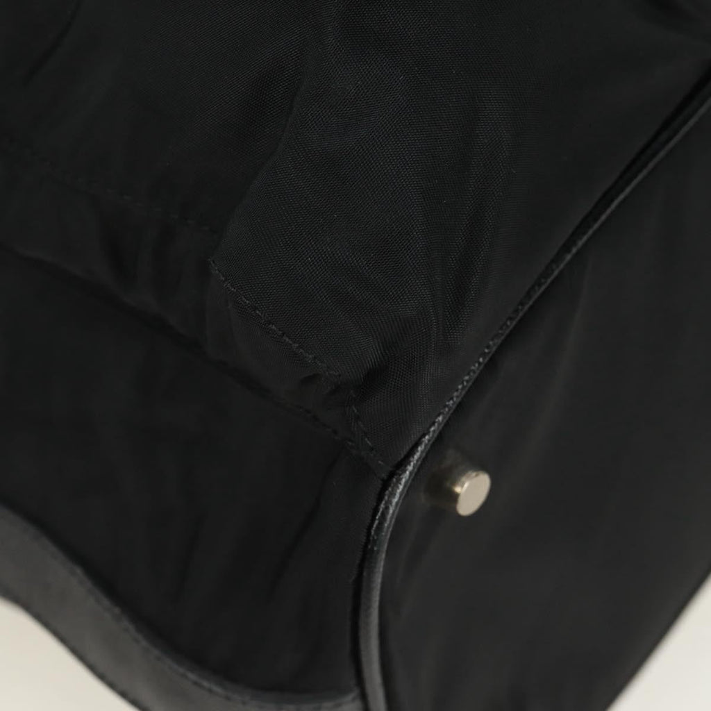 Prada Double Pocket Drawstring Shoulder Bag Tessuto Black Nylon Shoulder Bag Bag (Pre-Owned)