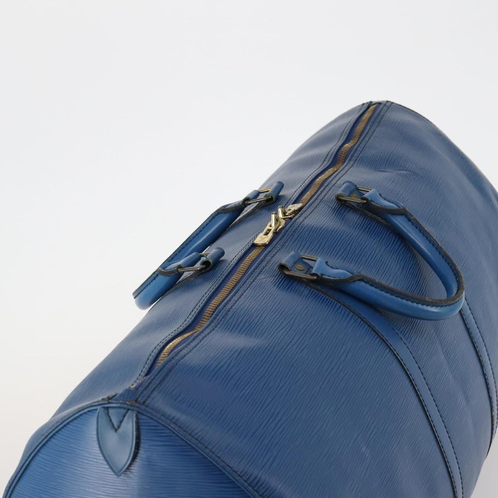 Louis Vuitton Keepall Bag Epi Leather Blue Leather Travel Bag Bag (Pre-Owned)