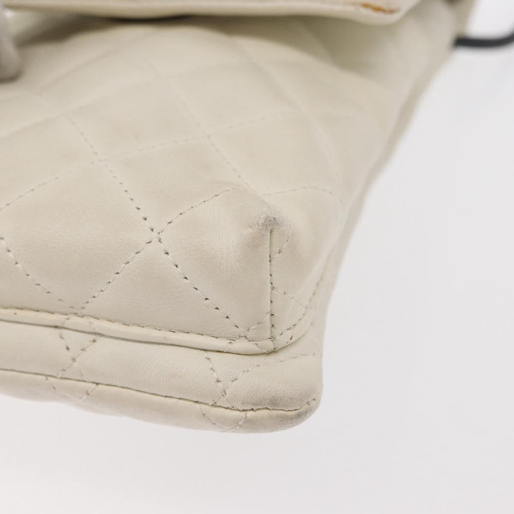 Chanel Cambon Flap Crossbody Bag Quilted Lambskin White Leather Shoulder Bag Bag (Pre-Owned)