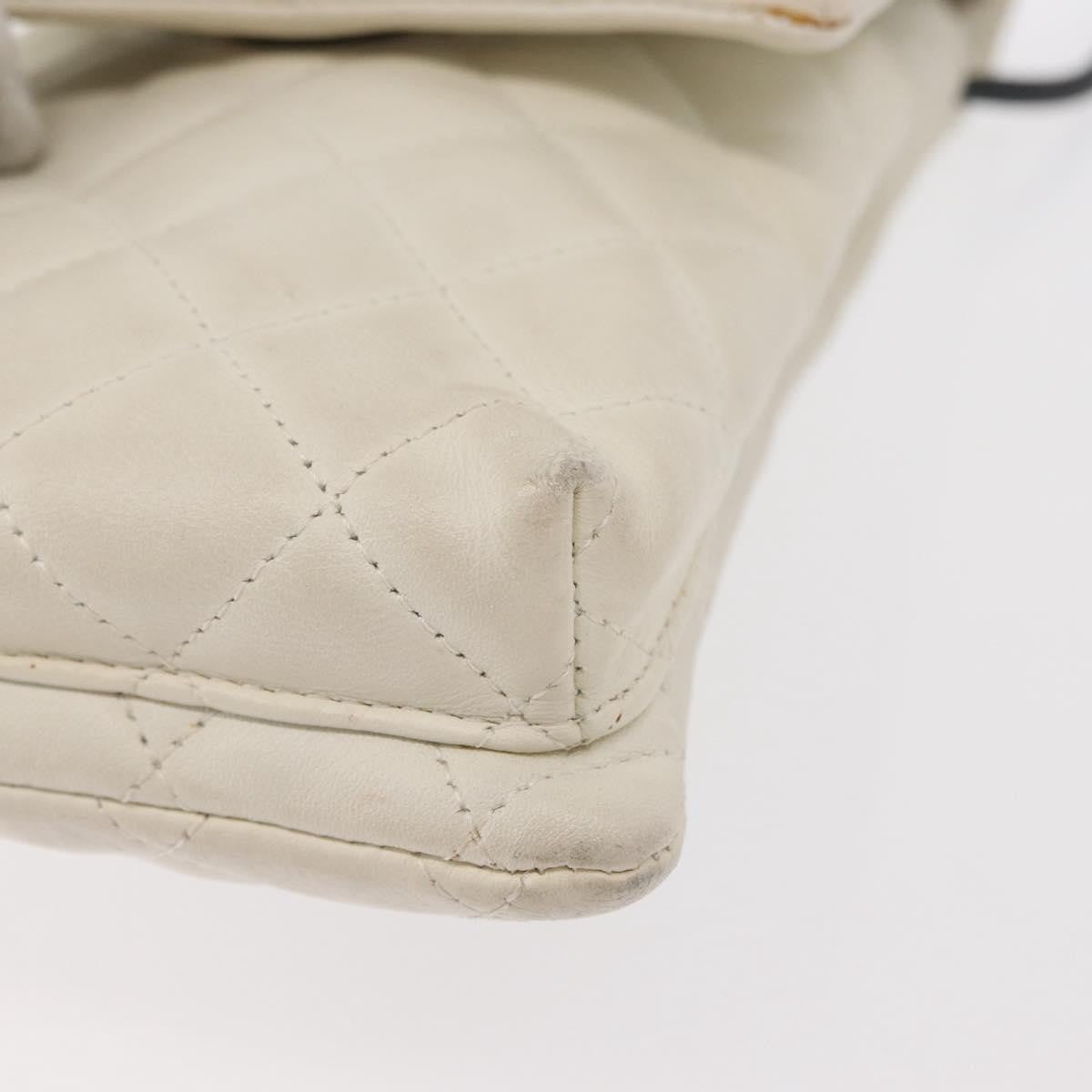 Chanel Cambon Flap Crossbody Bag Quilted Lambskin White Leather Shoulder Bag Bag (Pre-Owned)