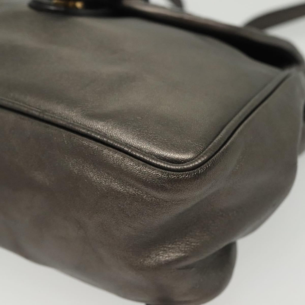 Bottega Veneta Intrecciato Backpack Patent Leather Metallic Leather Backpack Bag (Pre-Owned)