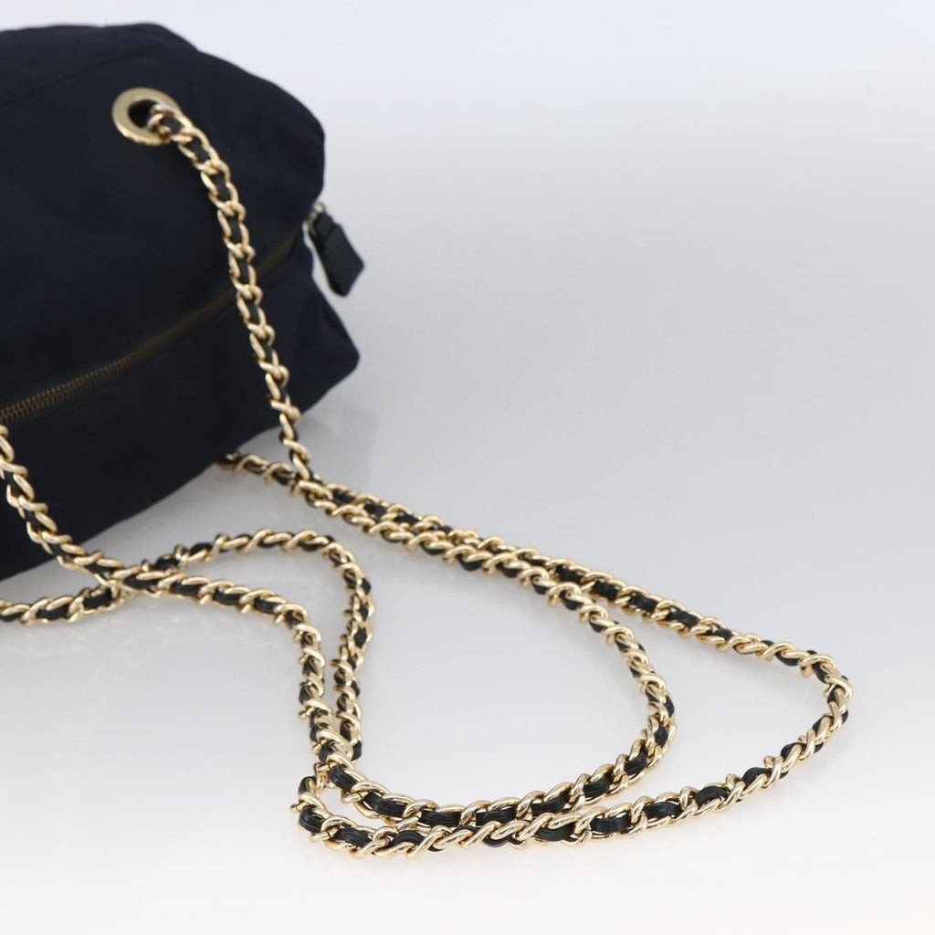 Prada Re-Edition 1995 Chain Tote Quilted Re-Nylon Navy Nylon Shoulder Bag Bag (Pre-Owned)