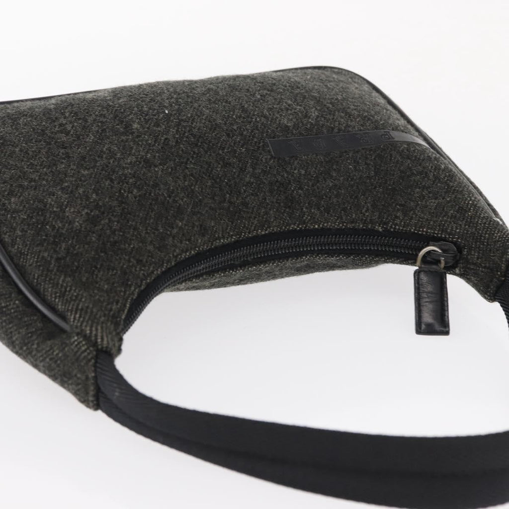 Prada Re-Edition 2000 Hobo Wool Gray Wool Handbag (Pre-Owned)