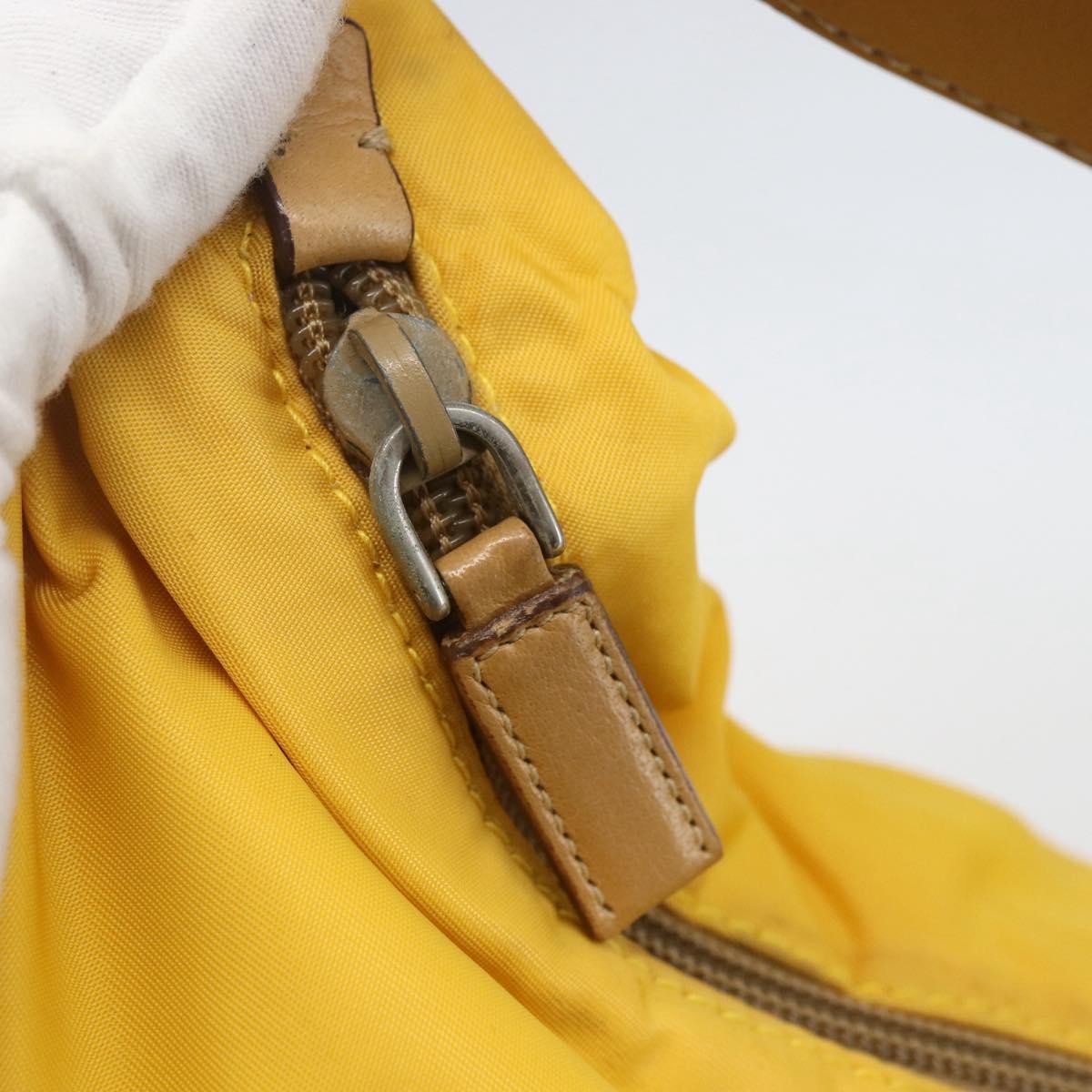 Prada Vintage Shoulder Bag Tessuto Yellow Nylon Shoulder Bag Bag (Pre-Owned)