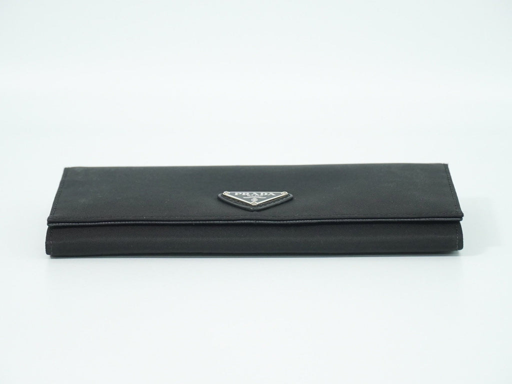 Prada Continental Wallet Tessuto Black Nylon Wallets Accessory (Pre-Owned)