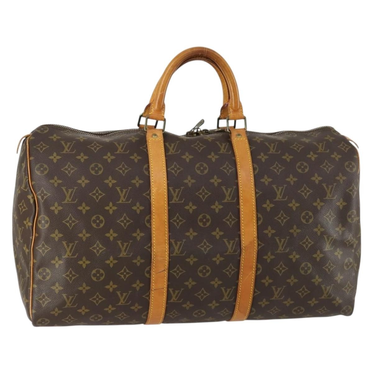 Louis Vuitton Keepall Bag Monogram Canvas Brown Canvas Travel Bag Bag (Pre-Owned)